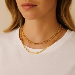✨CLEARANCE✨ Layered Double Chain Necklace | 18k PVD Gold-Plated Stainless Steel